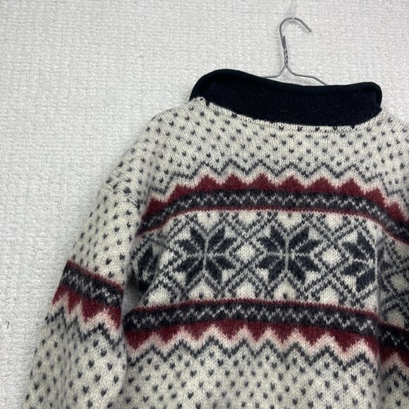 VTG Alma Men Nordic 100% Wool Pullover Sweater 1/4 Zip hand Made in Nepal Read - Picture 14 of 14